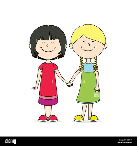 Best Friends Two Girls Stock Vector Image And Art Alamy