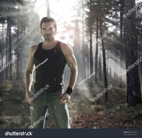 portrait good  male model dramatic stock photo