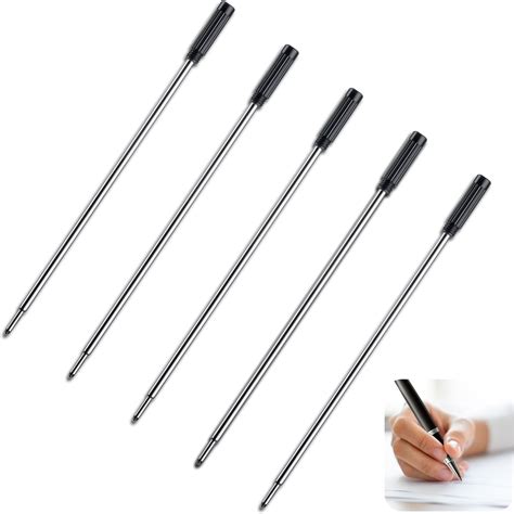 5Pcs Black Pen Refills Replaceable Ballpoint Pen Refills Compatible