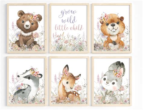 wildflower nursery grow wild  child girl woodland animals