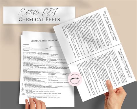 Editable Chemical Peel Form Template Chemical Peel Facials Etsy