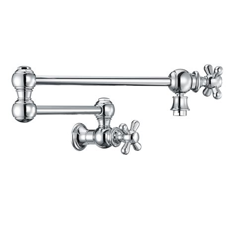 Wall Mount Retractable Swing Spout Pot Filler With Cross Handles Whitehaus Collection