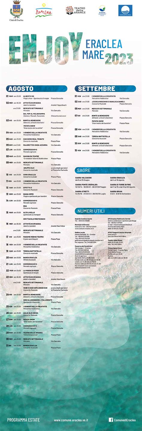 Enjoy Eraclea Mare Estate Programma Eventi Dove Data Orario