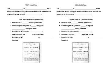 Usi New Nation Guided Notes By Fletcher Us History Tpt