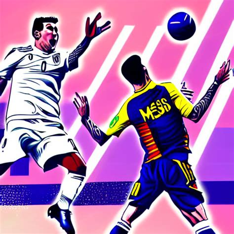 Krea Ai Lionel Messi Dunking On Cristiano Ronaldo Illustr