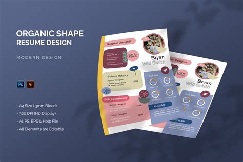 Organic Shape - Resume Template Graphic by Streakside · Creative Fabrica