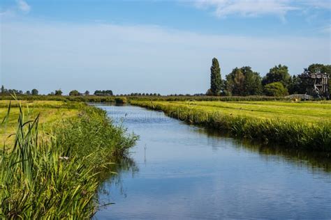 Typical Dutch Polder Landscape Near Zaandam Nord Holland Stock Image