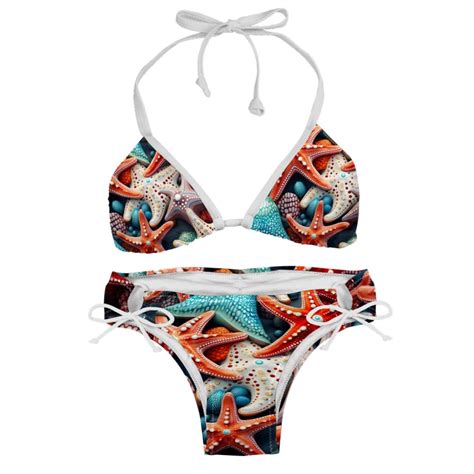 Starfish Women S One Piece Swimsuit Bikini Set With Detachable Sponge