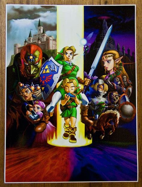 Legend Of Zelda Ocarina Of Time 18 X 24 Video Game Poster In 2021 Legend Of Zelda Legend Of