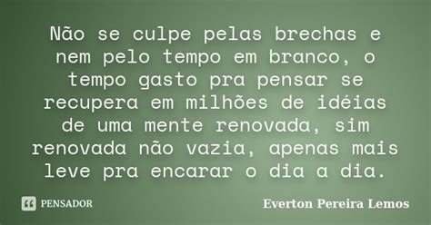 Não Se Culpe Pelas Brechas E Nem Pelo Everton Pereira Lemos Pensador