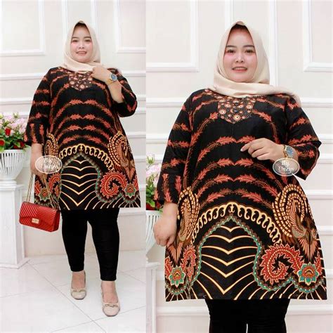 Jual Tunik Batik Jumbo Ukuran Ld Cm Shopee Indonesia