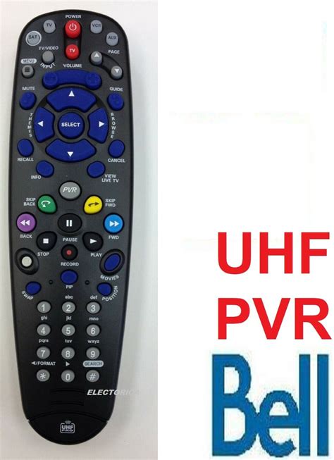 Bell Tv Hd Pvr 64 Ir Uhf Pro Remote Control 5900 9400 6131 6141 9200