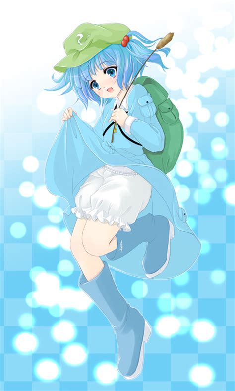 Safebooru 1girl Backpack Bag Bloomers Blue Eyes Blue Hair Boots