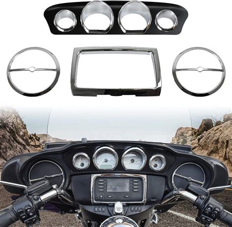 VEISUTOR Black Dashboards Inner Fairing Trim Kit For Harley 2014 2018