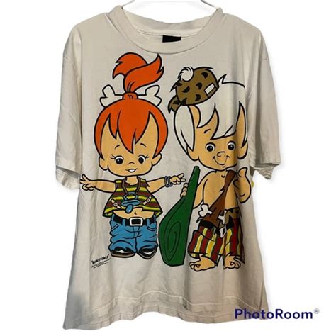 BIG | Shirts | Vintage 993 The Flintstones Bam Bam Pebbles Double Sided ...