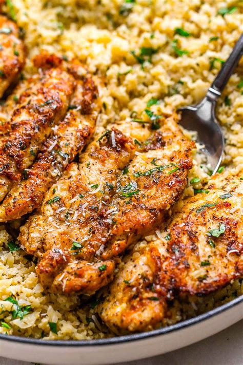 Garlic Butter Chicken With Parmesan Cauliflower Rice Eatwell