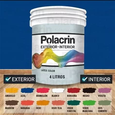 Pintura Polacrin Naranja Premium Interior Exterior X Lts