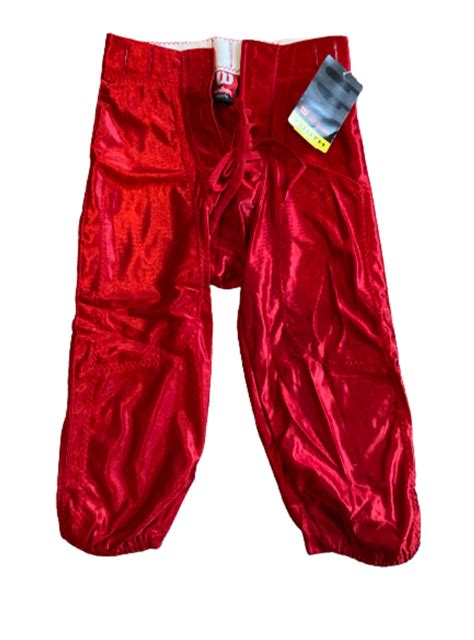 Wilson F5725 Youth Poly Stretch Lustre Lace Up Football Pants Scarlet