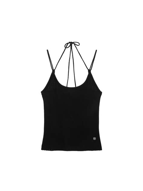 Musinsa Matin Kim Strap Halter Neck Knit Top In Black