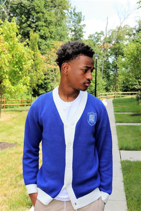 Sigma Beta Blue Cardigan Button Down Sweater Linderal Design Company