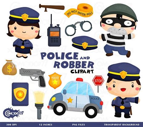 Police And Robber Clipart Job And Occupation Clip Art Police