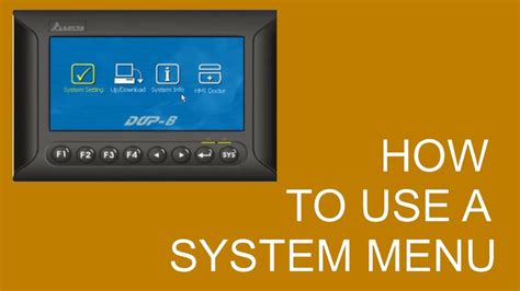 How To Configure System Menu Button Delta Hmi Programming Part