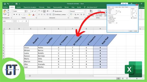 Como cambiar la orientación del texto en Excel YouTube