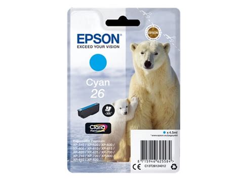 Cartouche D Encre Epson Cyan Claria Premium Ours Polaire Pas Cher