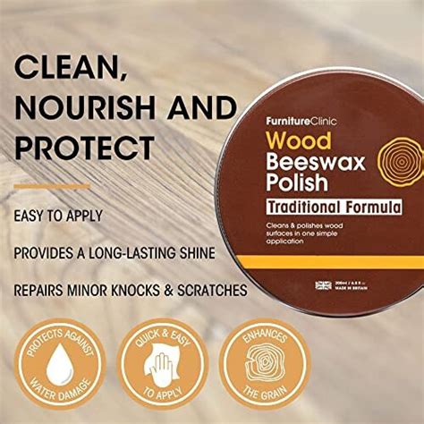 Furniture Clinic Beeswax Polish For Wood Furniture 200ml Of Natural