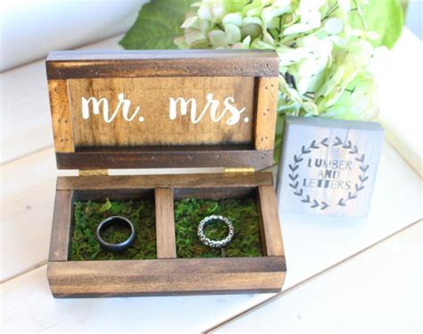 Wedding Ring Box Wedding Ring Box Rustic Ring Bearer Box Handmade Ring Box Personalized