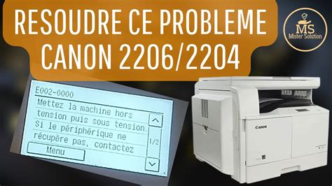 Mettez La Machine Hors Puis Sous Tension E000 0000 Si La Mise En