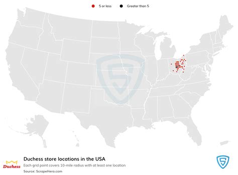 Number of Duchess locations in the USA in 2024 | ScrapeHero