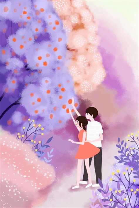 Tanabata Valentines Day Forest Appointment Beautiful Sunset Couple