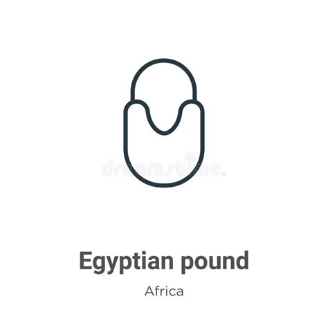 Egyptian Pound Outline Vector Icon Thin Line Black Egyptian Pound Icon