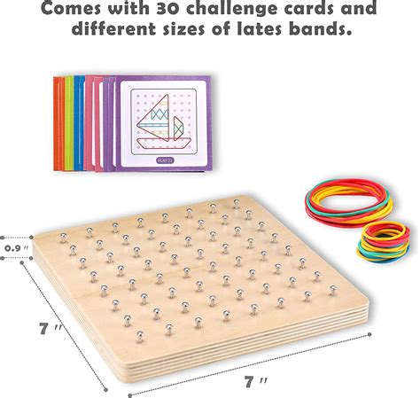 Buy Mikabili Montessori Wooden Geoboard Mathematical Manipulative