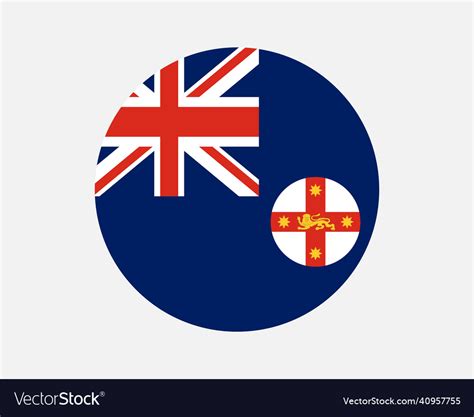 New south wales nsw australia round circle flag Vector Image