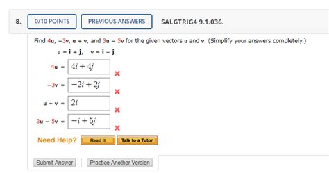 Solved Find 4𝘂 −3𝘃 𝘂 𝘃 And 3𝘂 − 5𝘃 For The Given