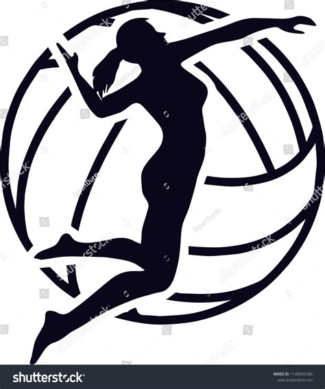 Volleyball Sports Game Logo Stock Vector Royalty Free 1140935786