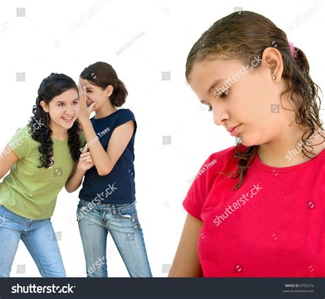 Two Young Girls Laughing Behind Another Stock Photo 9793276 | Shutterstock