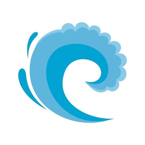 Icono de surf de agua de onda ilustración plana del icono de vector de