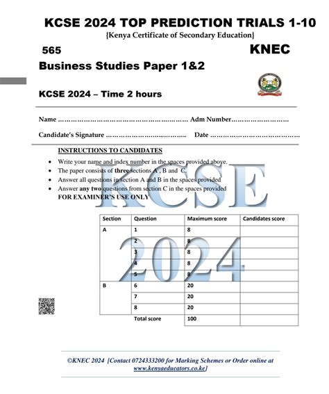 Kcse Bus Pp Pp Top Predictions Master Trials Qns Ms