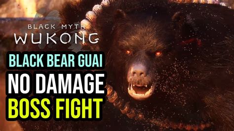 Black Bear Guai No Damage Boss Fight Black Myth Wukong YouTube