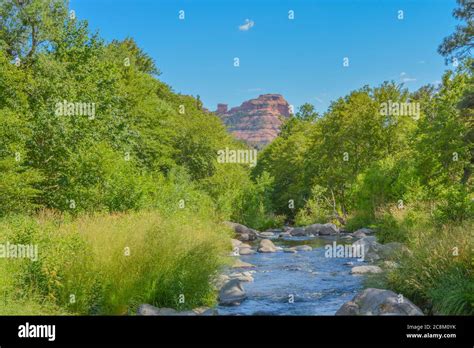 Beautiful Oak Creek Is A Freshwater Spring In The Oak Creek Canyon Of Coconino National Forest