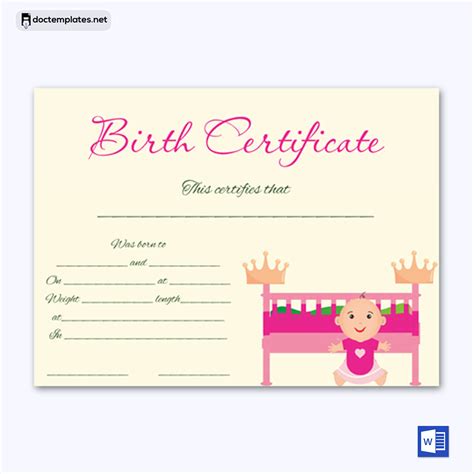 100 Free Birth Certificate Templates Edit And Printable