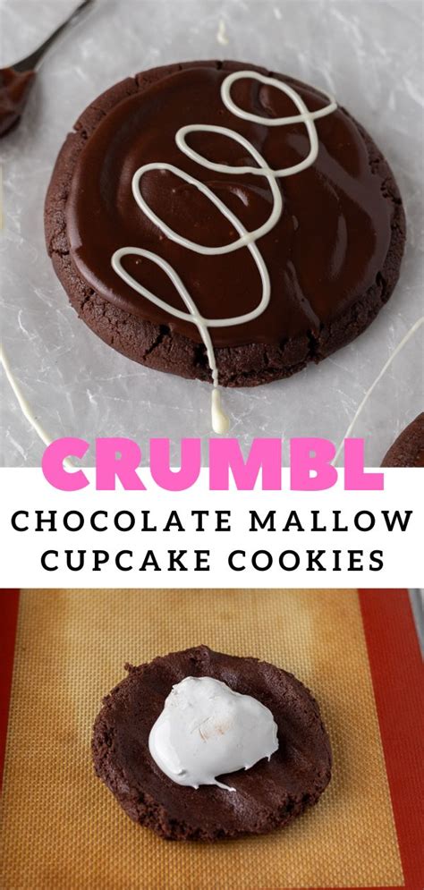 Crumbl Chocolate Mallow Cupcake Cookies Recipe Crumble Cookie Recipe Cupcake Cookies