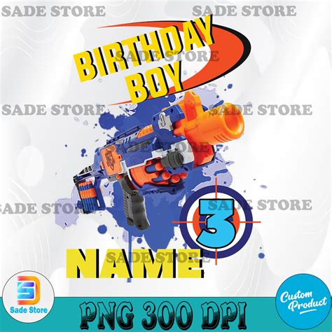 Nerf Gun Party Birthday Family custom SVG, Nerf Guns Birthda | Inspire ...