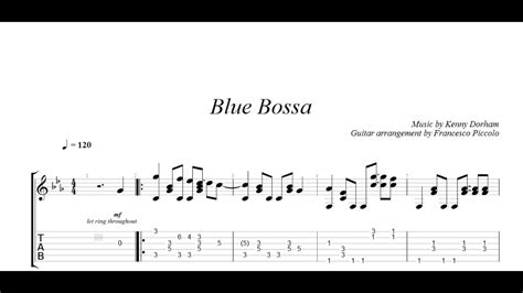 Fingerstyle Guitar Blue Bossa From Jazz Tunes Vol1 Nr5 Youtube