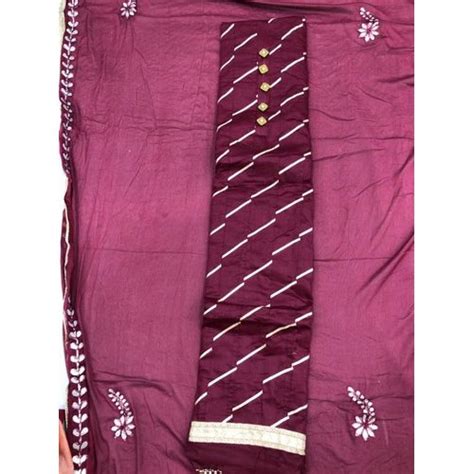 Regular Wear Jam Cotton Jaam Cotton Handwork Unstitched Suits Suit