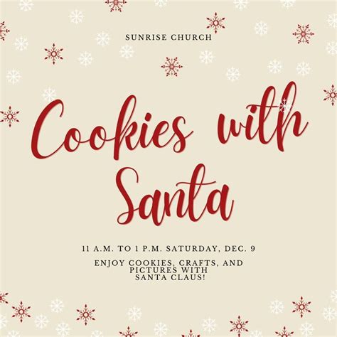 Cookies With Santa Sunrise Church Of The Nazarene South Point