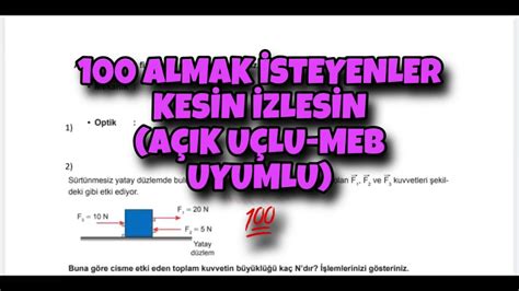 9 Sınıf Fizik 1 Dönem 1 Yazılı YouTube